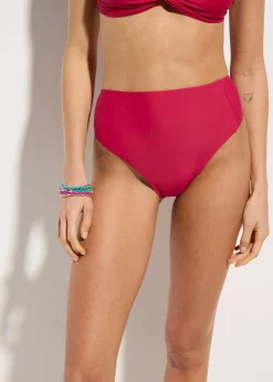 Bas de bikini taille haute, échancré