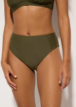 Bas de bikini taille haute, échancré