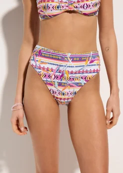 Bas de bikini taille haute, échancré