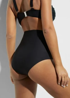 Bas de maillot sculptant taille haute avec lien à nouer, maintien fort