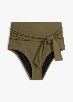 Bas de maillot sculptant taille haute avec lien à nouer, maintien fort