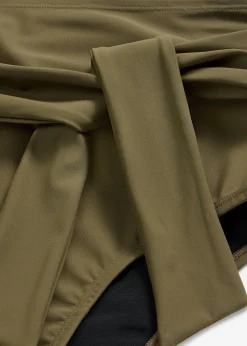 Bas de maillot sculptant taille haute avec lien à nouer, maintien fort