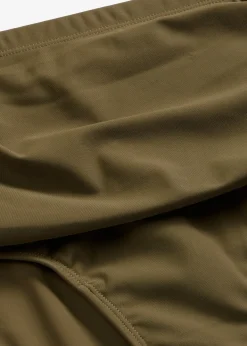 Bas de maillot taille haute sculptant à fronces, maintien léger