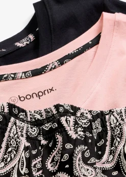 Bas et 2 hauts de pyjama 100% coton (ens. 3 pces)