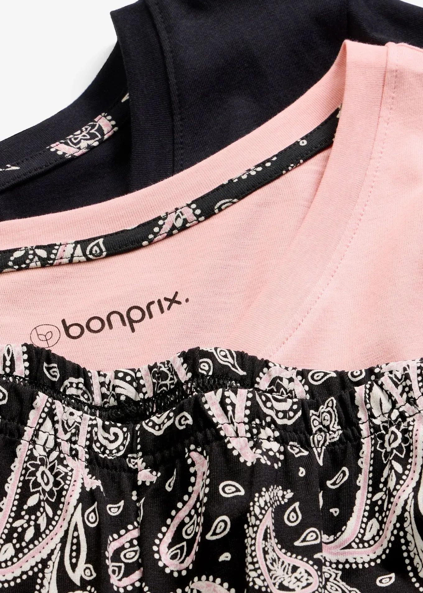 Bas et 2 hauts de pyjama 100% coton (ens. 3 pces)