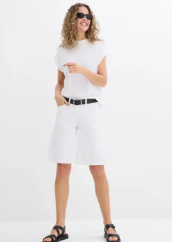 Bermuda à finition effilochée