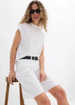 Bermuda à finition effilochée