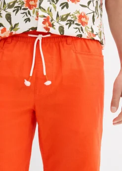 Bermuda à taille élastiquée en lin mélangé, Regular