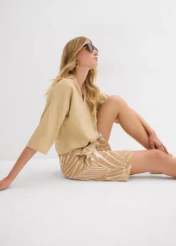 Bermuda avec taille élastiquée