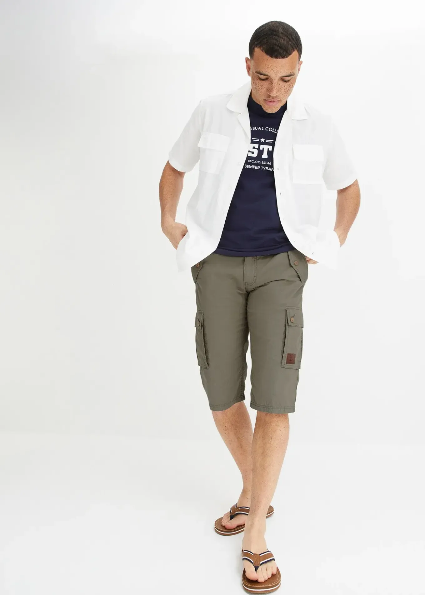 Bermuda cargo 100% coton, Regular