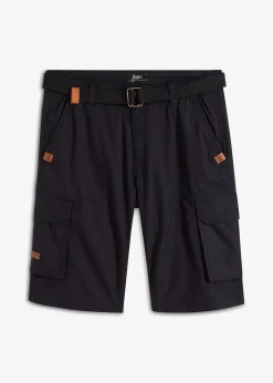 Bermuda cargo avec ceinture et taille élastiquée, Regular