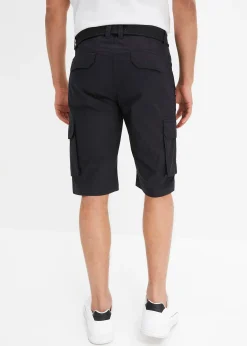Bermuda cargo avec ceinture et taille élastiquée, Regular