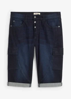 Bermuda cargo en jean extensible, regular