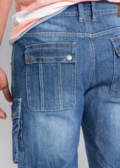 Bermuda cargo en jean, regular