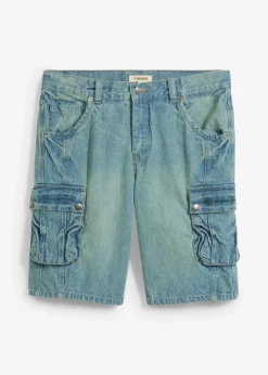 Bermuda cargo en jean, regular