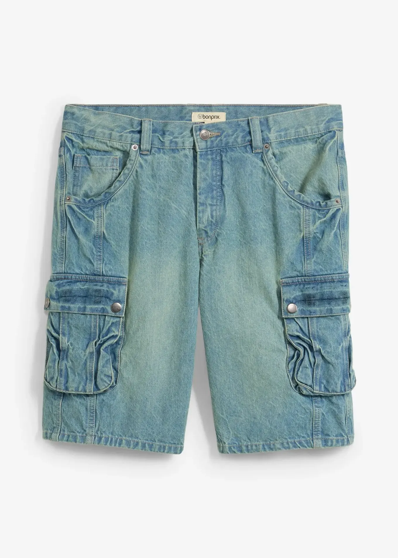 Bermuda cargo en jean, regular