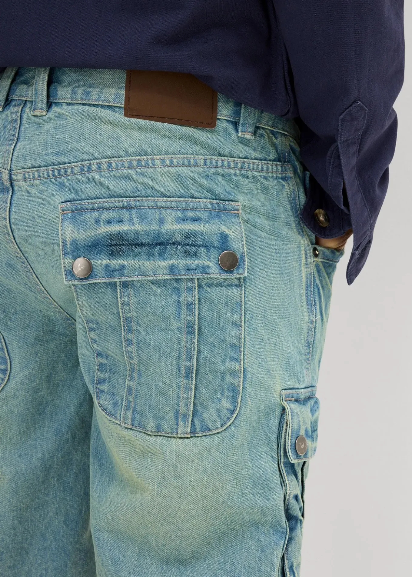 Bermuda cargo en jean, regular