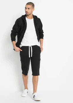 Bermuda cargo en sweat 100% coton