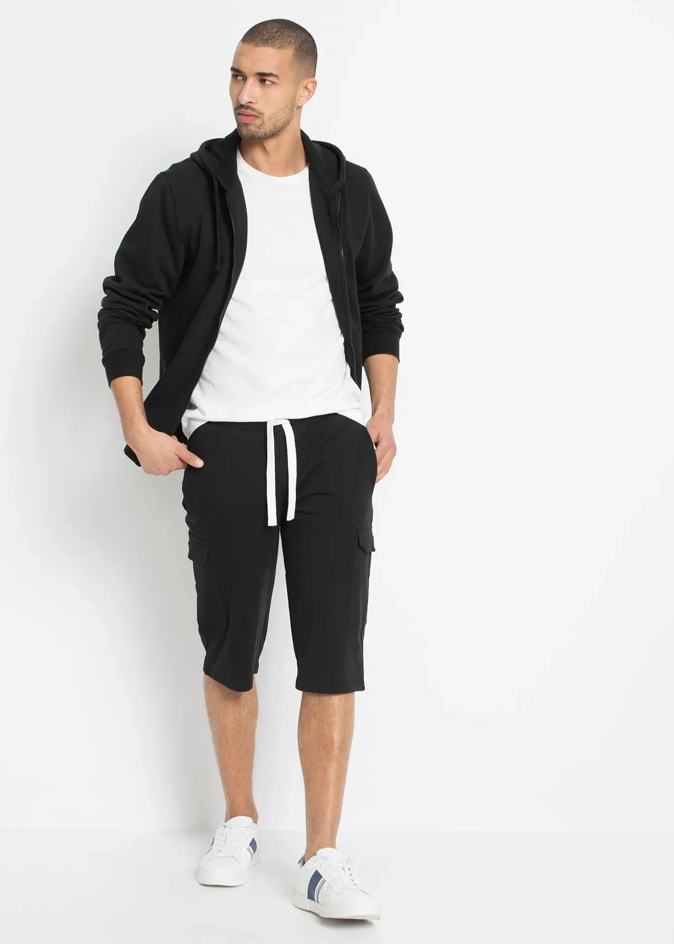 Bermuda cargo en sweat 100% coton