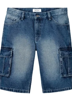 Bermuda cargo long en jean, loose