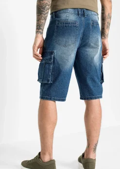 Bermuda cargo long en jean, loose