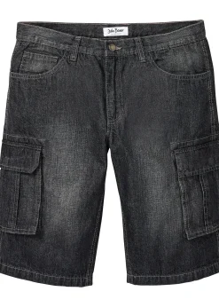 Bermuda cargo long en jean, loose