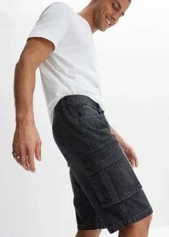 Bermuda cargo long en jean, loose