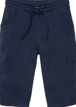 Bermuda cargo long en sweat 100% coton, regular