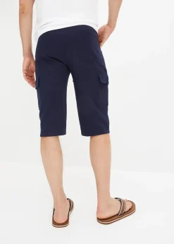 Bermuda cargo long en sweat 100% coton, regular