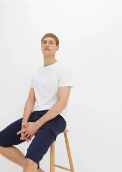 Bermuda cargo long en sweat 100% coton, regular