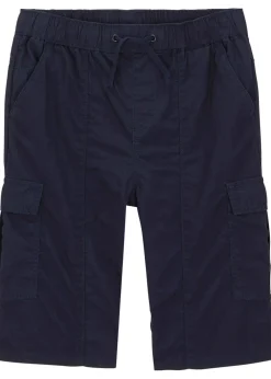 Bermuda cargo regular 100% coton, taille élastiquée