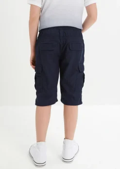 Bermuda cargo regular 100% coton, taille élastiquée