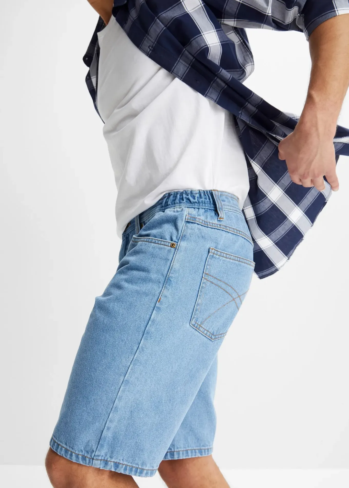 Bermuda classique en jean avec taille élastiquée