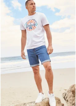 Bermuda classique en jean avec taille élastiquée