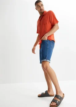 Bermuda classique en jean avec taille élastiquée