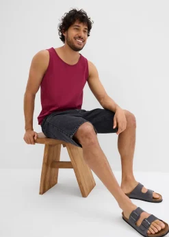 Bermuda classique en jean avec taille élastiquée