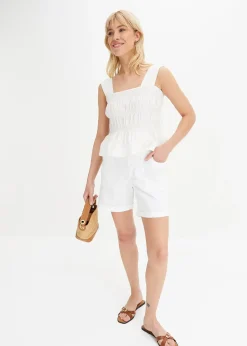 Bermuda coton avec taille élastiquée