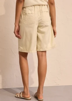 Bermuda effet paper touch en coton extensible