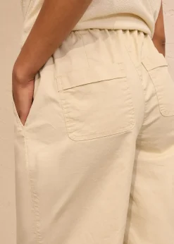 Bermuda effet paper touch en coton extensible