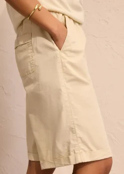 Bermuda effet paper touch en coton extensible