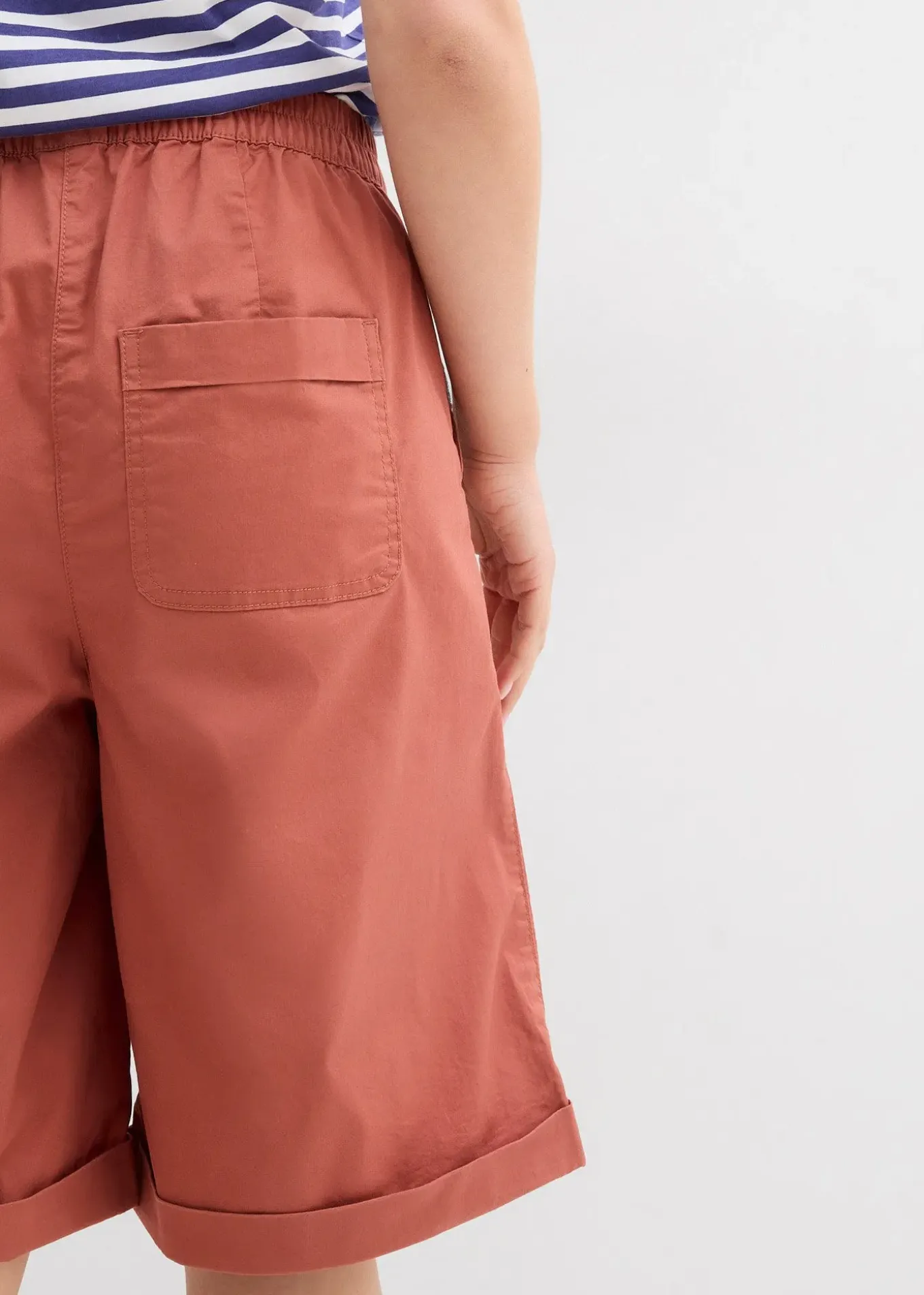 Bermuda effet paper touch en coton extensible