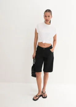 Bermuda en coton, longueur genou, détails utilitaires