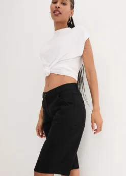 Bermuda en coton, longueur genou, détails utilitaires