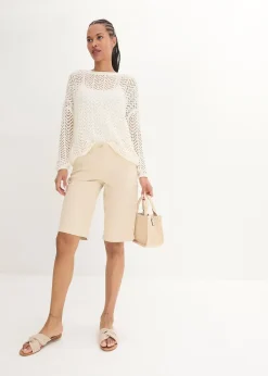 Bermuda en coton, longueur genou, détails utilitaires