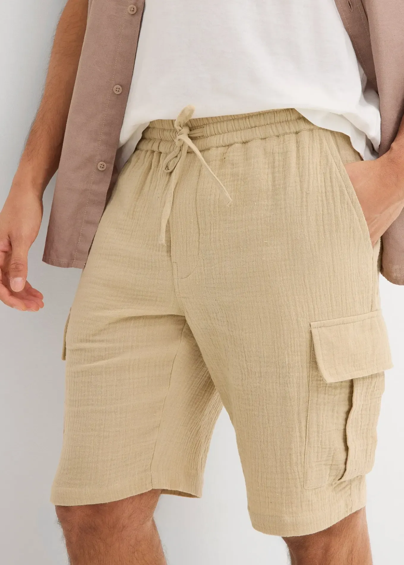 Bermuda en gaze de coton, regular