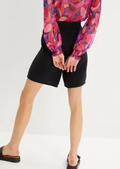 Bermuda en gaze de coton avec taille élastiquée