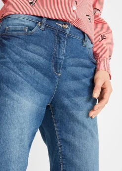 Bermuda en jean à revers, taille mi-haute