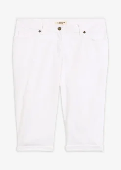 Bermuda en jean à revers, taille mi-haute