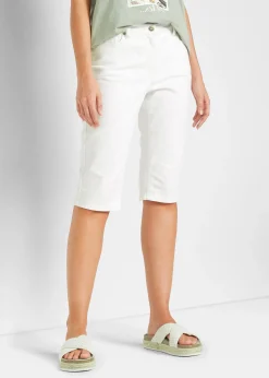 Bermuda en jean à revers, taille mi-haute