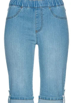 Bermuda en jean avec taille entièrement élastiquée